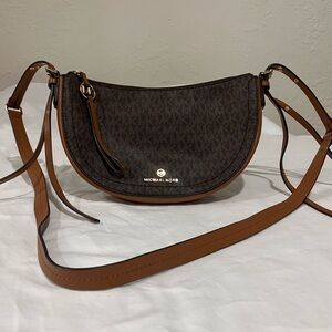 Michael Kors Brown Camdem Half Moon Bag